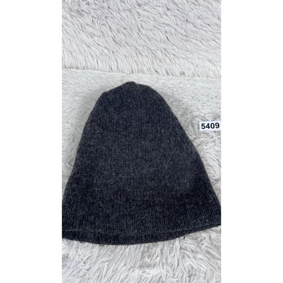 VTG Eddie Bauer Hat Beanie Mens OS Gray White Reversible Knit Winter Made USA - Picture 1 of 14